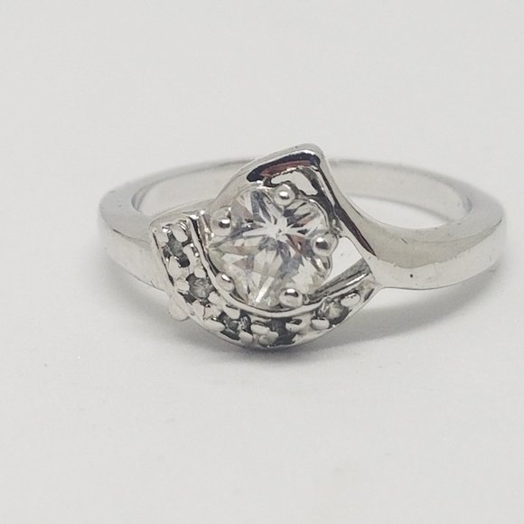CZ Sterling Silver Ring Size 5 - Picture 1 of 4